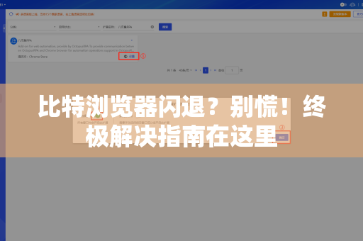 比特浏览器闪退？别慌！终极解决指南在这里