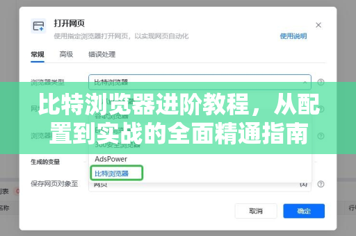 比特浏览器进阶教程，从配置到实战的全面精通指南
