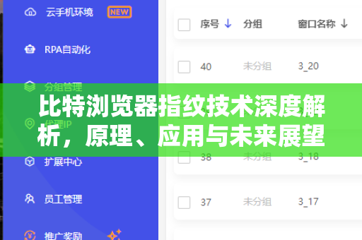 比特浏览器指纹技术深度解析，原理、应用与未来展望