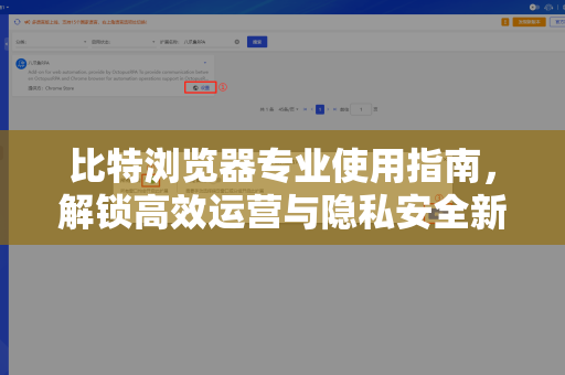 比特浏览器专业使用指南，解锁高效运营与隐私安全新境界