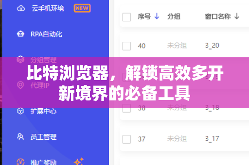 比特浏览器，解锁高效多开新境界的必备工具